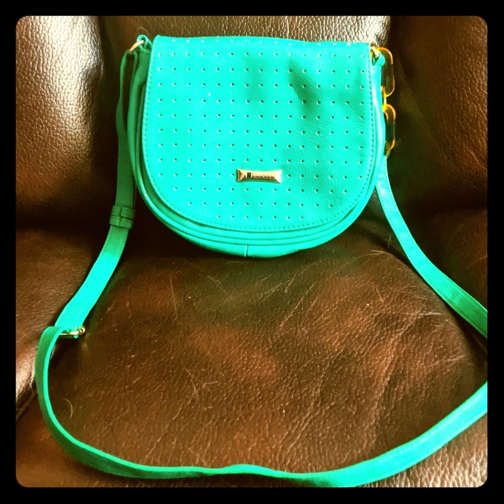 3/$30- Retro Style Turquoise-Green Cross Body Bag